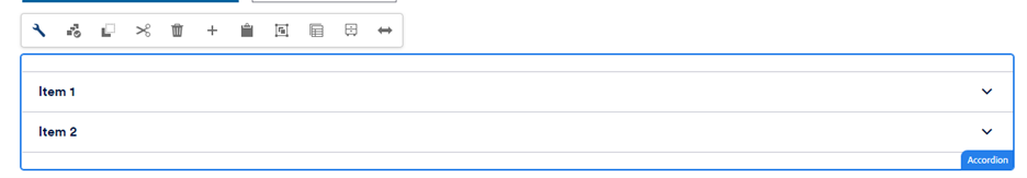 Accordion toolbar, including the edit wrench