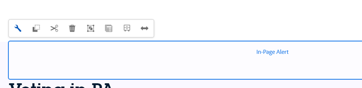 In-Page Alert component featuring wrench icon