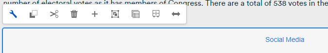 Social Media toolbar, featuring the edit wrench.