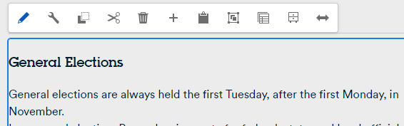Text toolbar, featuring the pencil icon.