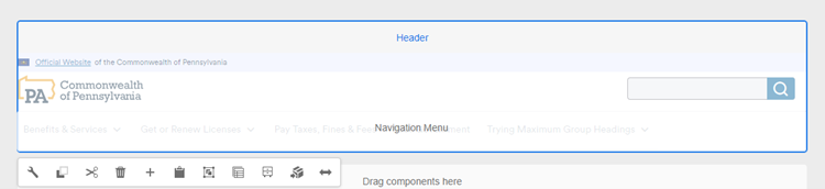 Header experience fragment and its components in Prod authoring stage