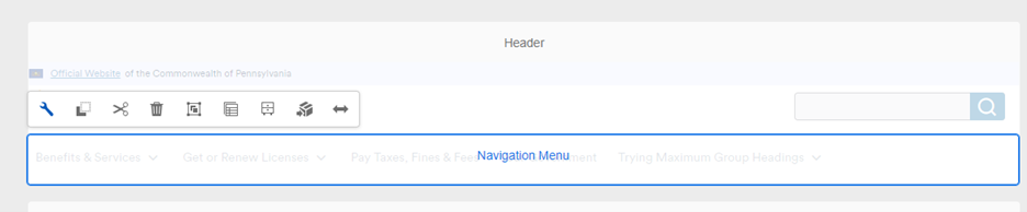 Navigation menu in Prod authoring stage